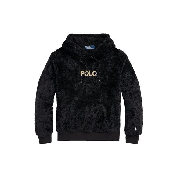 POLO RALPH LAUREN MEN'S SIZE MEDIUM CURLY BLACK HI-PILE SHERPA FLEECE HOODIE - Picture 7 of 8